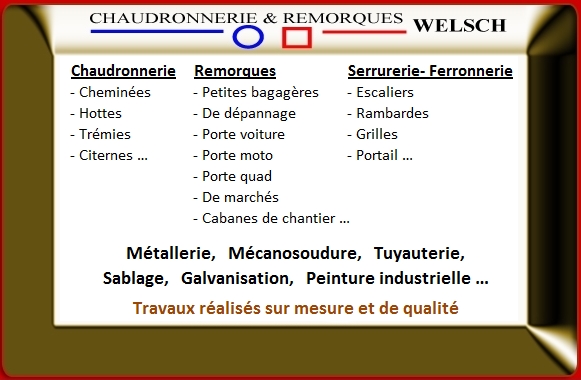 fabriquant de remorques welsch en moselle ,lorraine, meuse